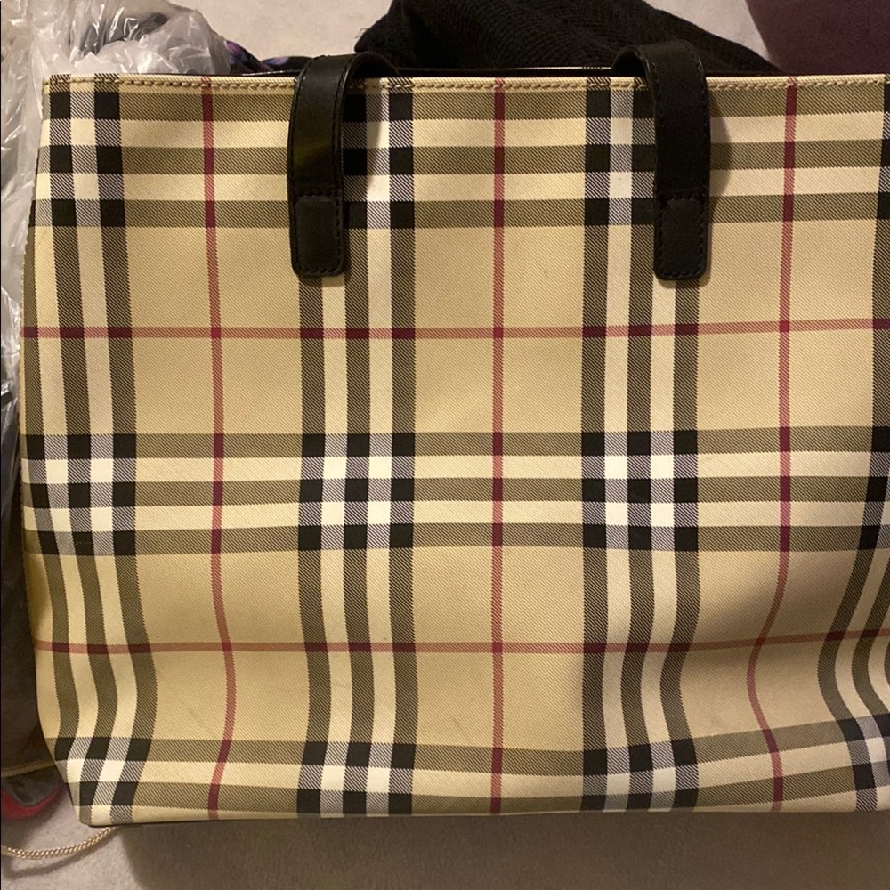 Burberry Beige Checkered Women's Bag